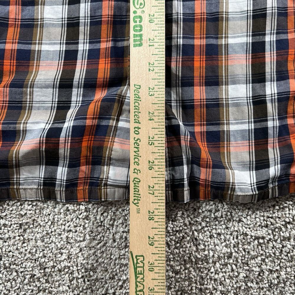 G Star Raw Shirt Mens XL‎ Orange Brown Flannel Classic Preppy Long Sleeve Casual - Picture 6 of 11